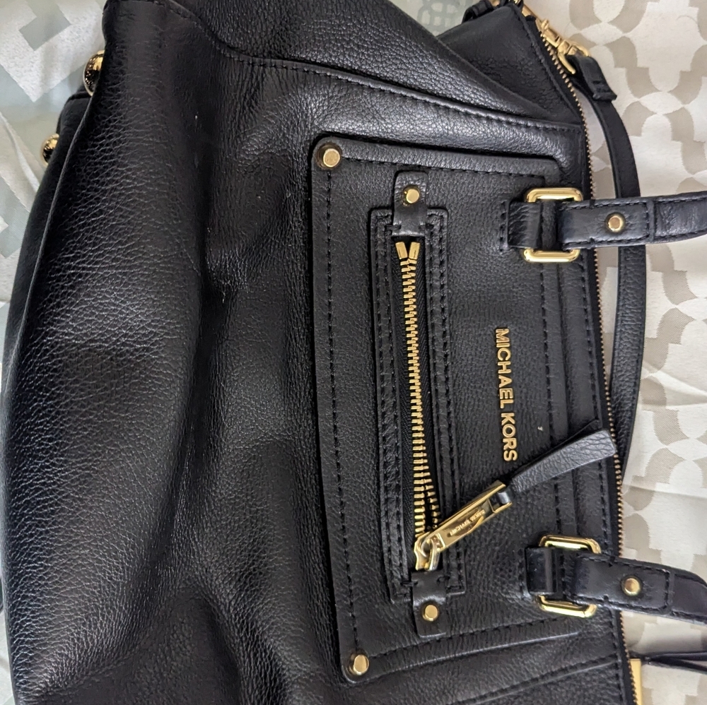 Michael Kors Black Loafers with Logo Charm